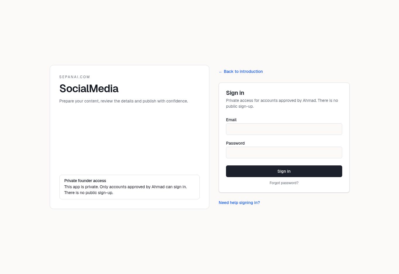SocialMedia sign-in screen. Highlight: Email.